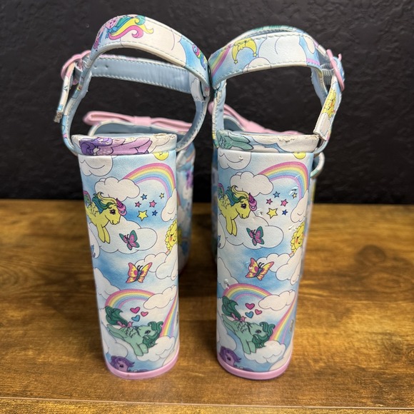 Dolls Kill x‎ My Little Pony Platform Heels Pastel Blue Pink Bow Ankle Strap 9M - Picture 7 of 11